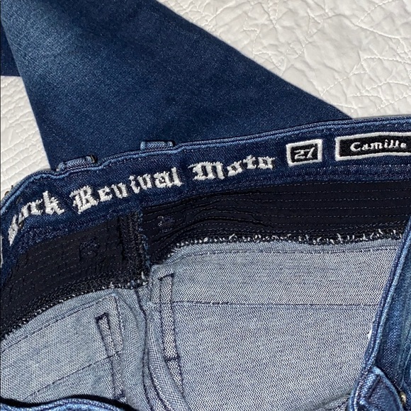 Rock Revival Camille Skinny Moto Distressed Jeans – Size 27 – Dark Wash - Picture 11 of 12